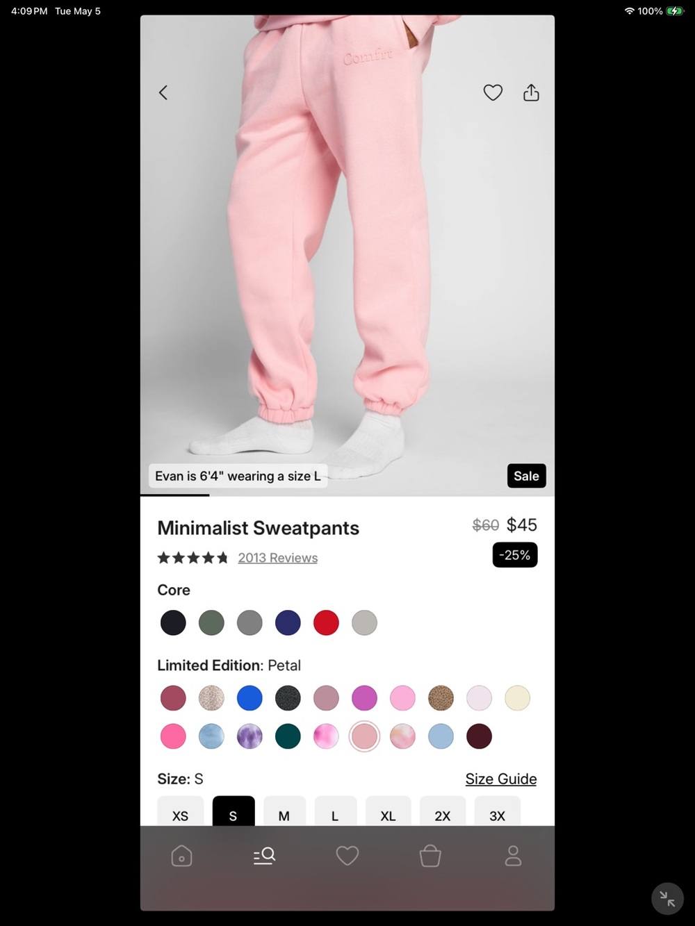 Comfy Petal Pink Track Joggers new S
